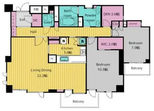 イクシクス麻布十番【4階】の間取り
