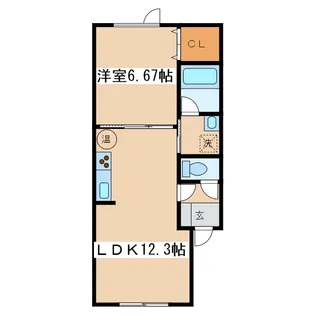 クレイトンハウスK【1階】の間取り