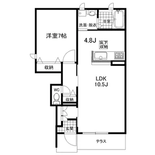 シャーメゾンMUKUROJIコート【1階】の間取り