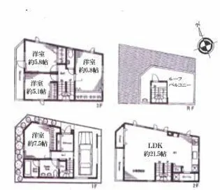 東京都品川区上大崎1【一戸建】の間取り