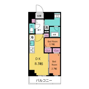 東京都大田区西蒲田7【マンション】の間取り