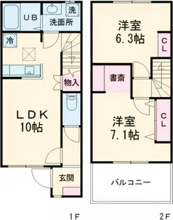 Emina Heights(エミーナ ハイツ) Bの間取り