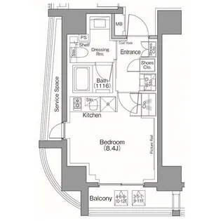 ザ・パークハビオSOHO南青山【10階】の間取り