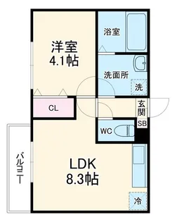 ジーメゾン鎌ケ谷シエル【2階】の間取り