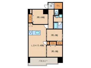 福岡県北九州市若松区本町2【マンション】の間取り