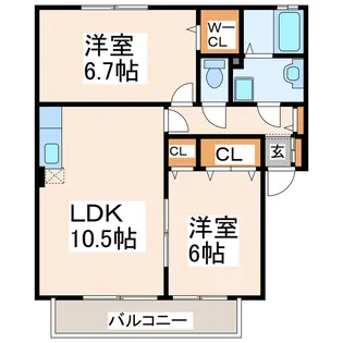 パレオA・B【2階】の間取り
