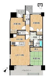 アービング南千里ツインコートイースト【7階】の間取り