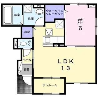 ハミングたるさか B【1階】の間取り