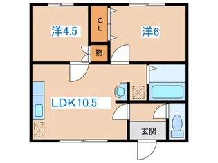 ソレイユ北郷【2階】の間取り