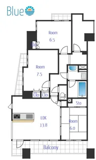 プレジデントステージ辻堂湘南C-X【2階】の間取り