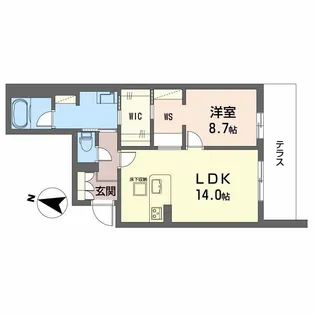 シャーメゾン サンティエルジュ【1階】の間取り