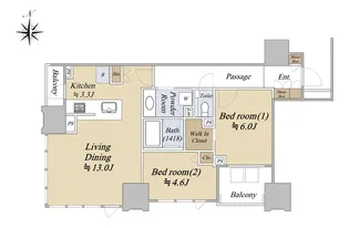 シティタワー銀座東【5階】の間取り