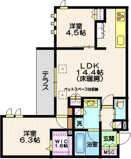 アチェーロ駒沢大学【1階】の間取り