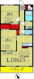 グロワール・エーリ弐番館【3階】の間取り