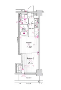 ガーラ・パークサイド亀戸【5階】の間取り