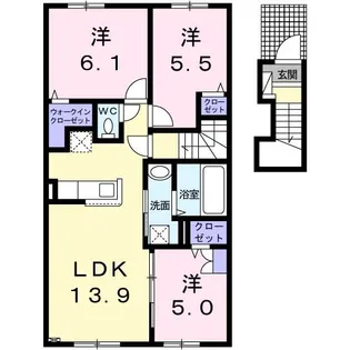 ボヌール 松風【2階】の間取り