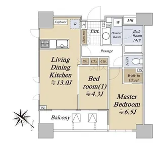 ルフォン築地ザ・レジデンス【5階】の間取り