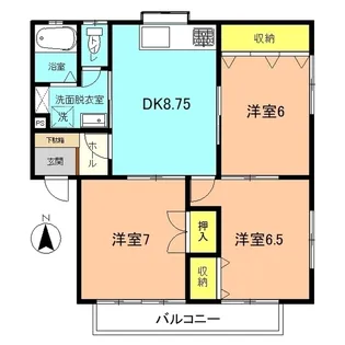 長尾ハイツA棟【1階】の間取り