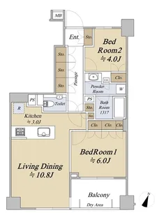 アトラスシティ千歳烏山グランスイート杜ノ棟【3階】の間取り