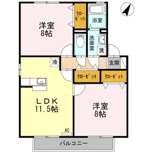 ラ・トレーフル【2階】の間取り