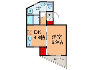 シェリル北田辺【3階】の間取り