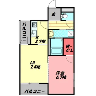 フジパレス皐月WEST【2階】の間取り