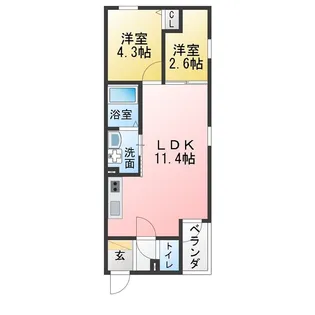 プレシア野並【1階】の間取り