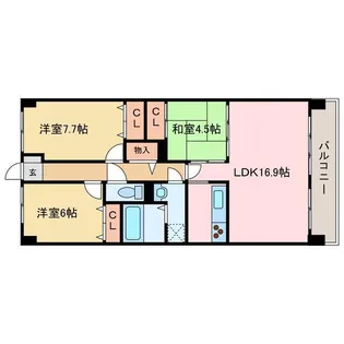 マリベール中須賀【3階】の間取り