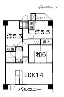 クニヒロマンションH【2階】の間取り