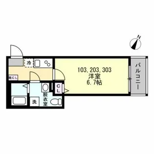 ベイルーム県立大学WEST【1階】の間取り