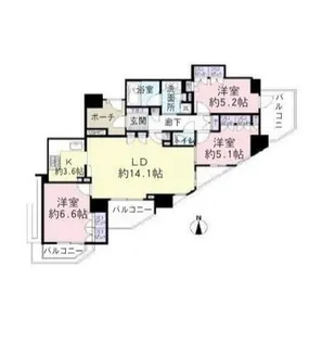 クリオ京王八王子ビサイド【15階】の間取り