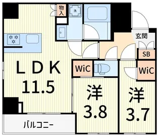 ステージグランデ亀有アジールコート【2階】の間取り