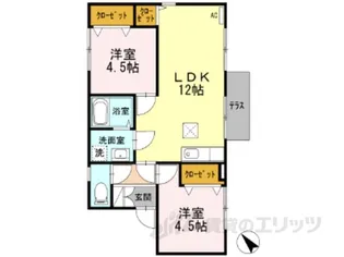 レークハイツちぼり【1階】の間取り