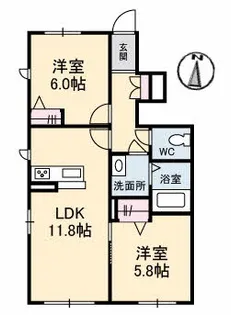 ボヌール【1階】の間取り