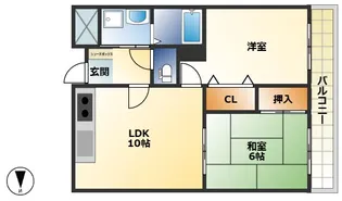 グランシャリオ千里丘【4階】の間取り