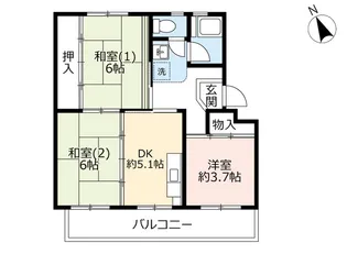 UR玉川橋【4階】の間取り