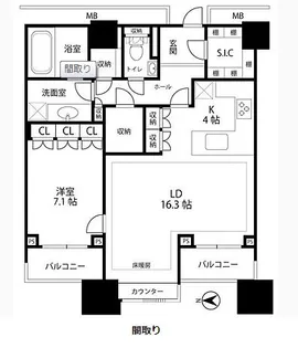 高輪ザ・レジデンス タワー棟【34階】の間取り