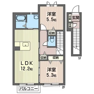 メゾン ソレイユA【2階】の間取り