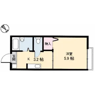コーポブルークラウドの間取り