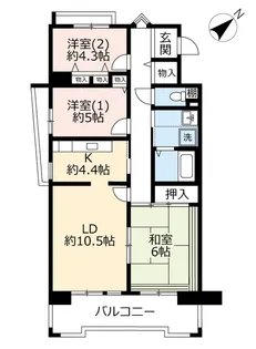 URルゼフィール名谷東【4階】の間取り