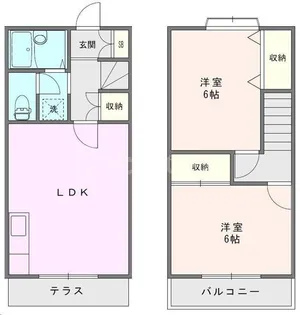 シティハウスαB【1階】の間取り