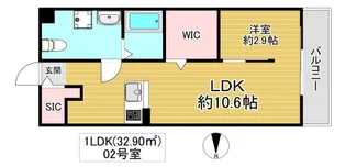 ラージヒル鶴見緑地【2階】の間取り