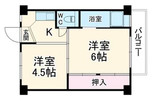ビレッジハウス月吉1号棟【2階】の間取り