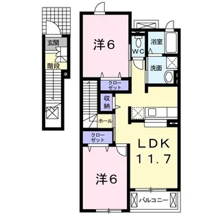 グランド-ルET D【2階】の間取り