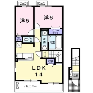 シャルマン若宮 S【2階】の間取り