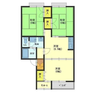 ベルクレージュ・FUJINAGA C棟【2階】の間取り