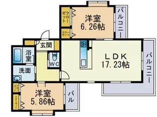 モデスタ【2階】の間取り