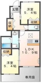 レークサイドII番館【1階】の間取り