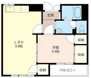 ビューハイツB【1階】の間取り