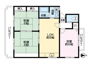 パールレジデンス3階 角部屋【3階】の間取り